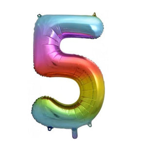 Foil Number Balloon  Rainbow Color 32" (Air Filling Only)