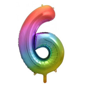 Foil Number Balloon  Rainbow Color 32" (Air Filling Only)