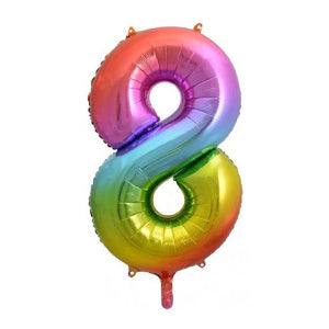 Foil Number Balloon  Rainbow Color 32" (Air Filling Only)