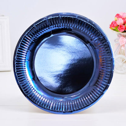 Metallic Blue Paper Plates