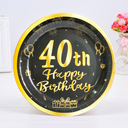 40th Happy Birthday Paper Plate