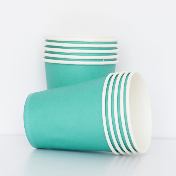 Teal Paper Cups