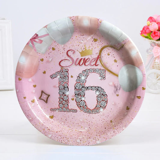 Sweet 16th Paper Plate