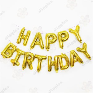 Happy Birthday Foil Balloon Set Gold