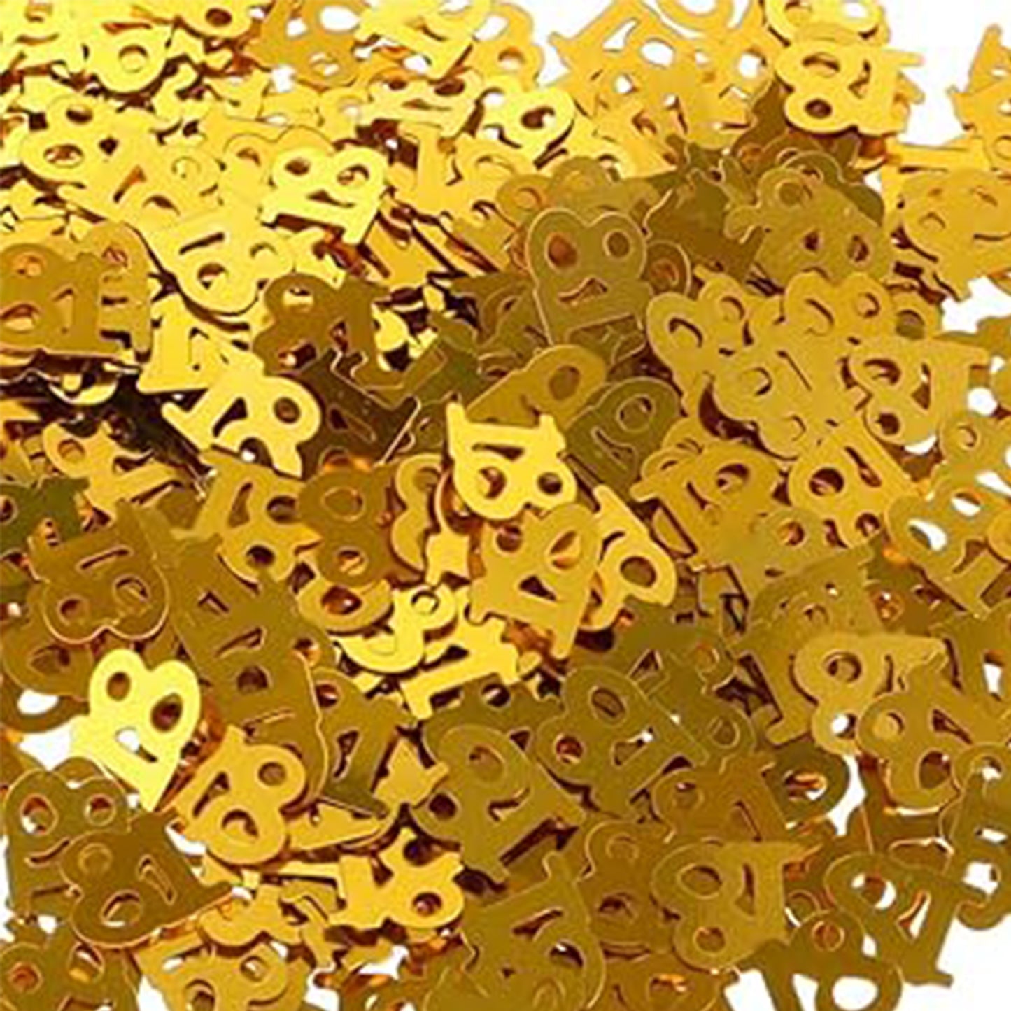 Number 18th Table Confetti Gold