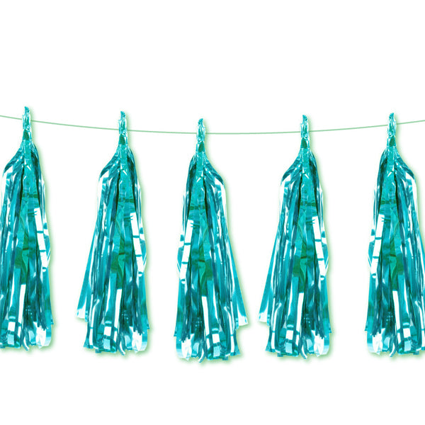 Teal Blue Foil Tassel