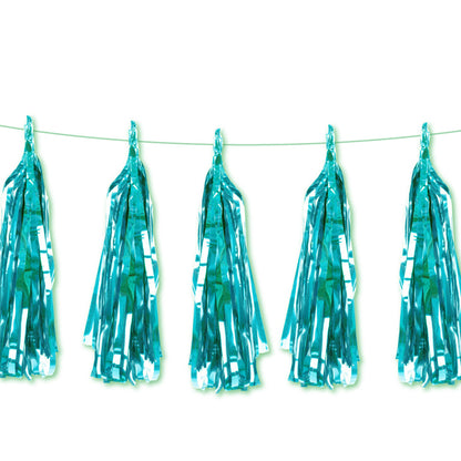Teal Blue Foil Tassel