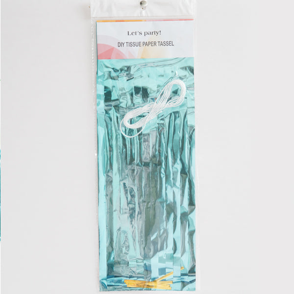Teal Blue Foil Tassel