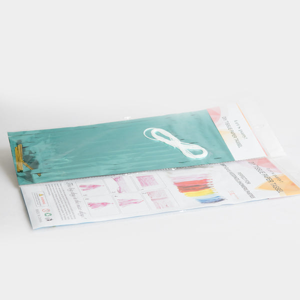 Teal Blue Foil Tassel
