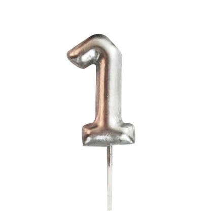 Silver Number Candles