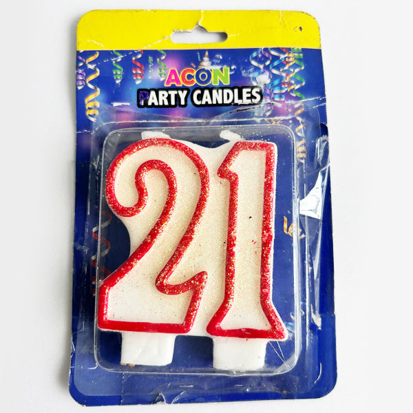 21 Glitter Number Candle