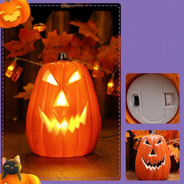 LED Pumpkin - 16 x 12cm (Warm White)