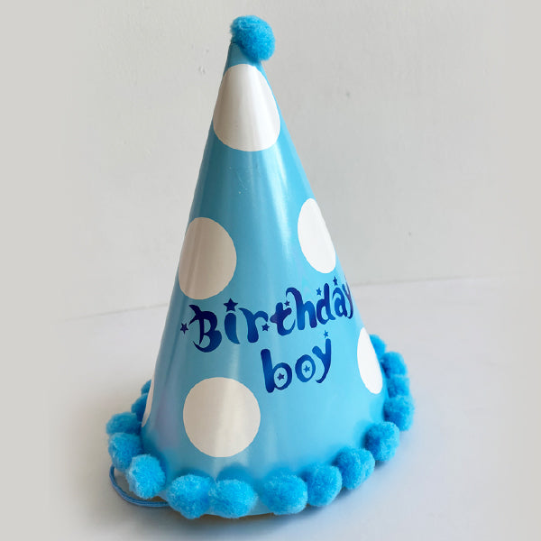 Happy Birthday Blue & White Hat