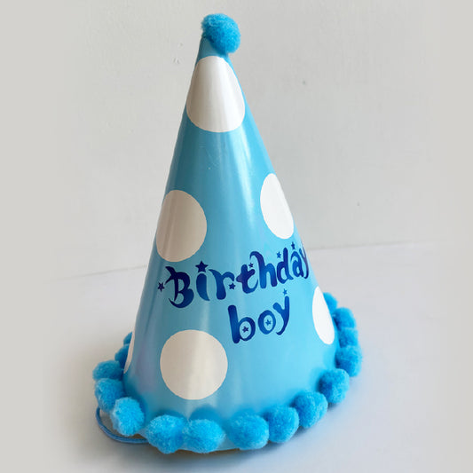 Happy Birthday Blue & White Hat