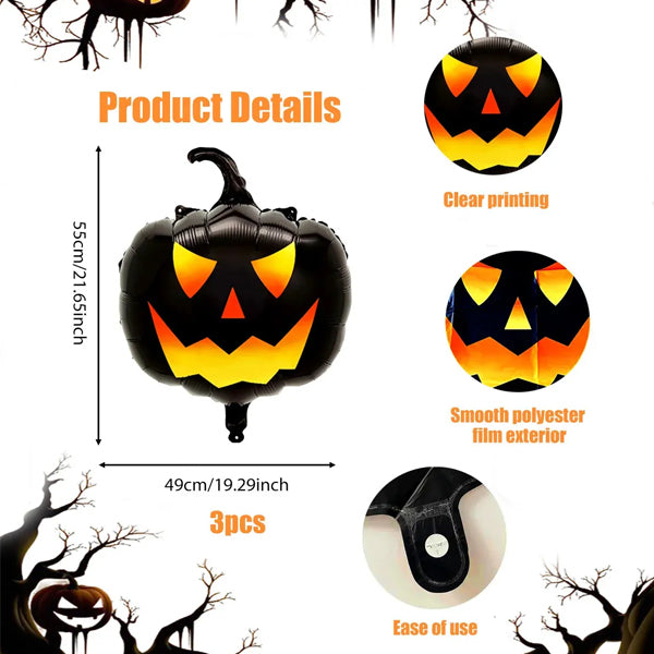 Pumpkin Face Foil Balloon
