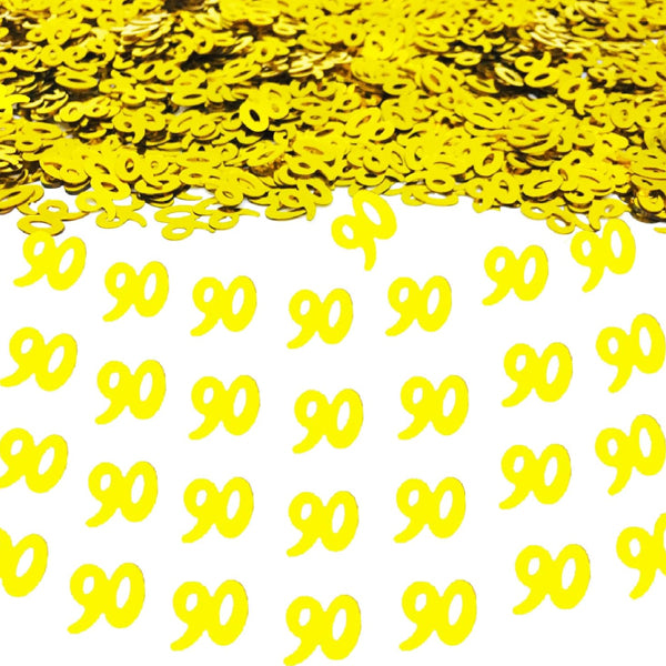 Number 90th Table Confetti Gold
