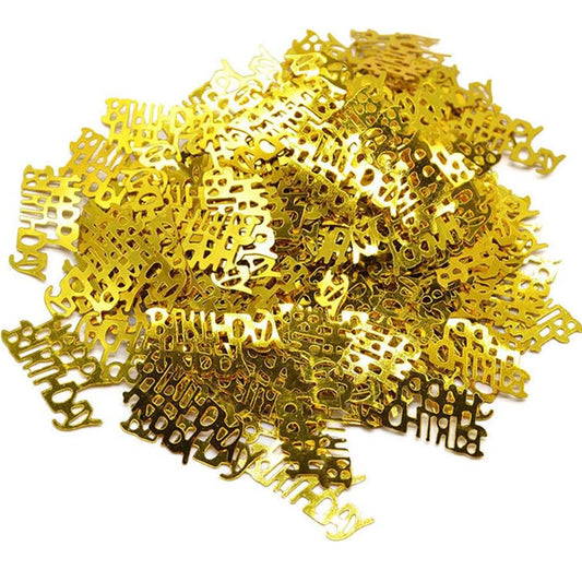 Happy Birthday Table Confetti Gold