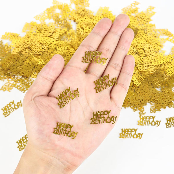 Happy Birthday Table Confetti Gold