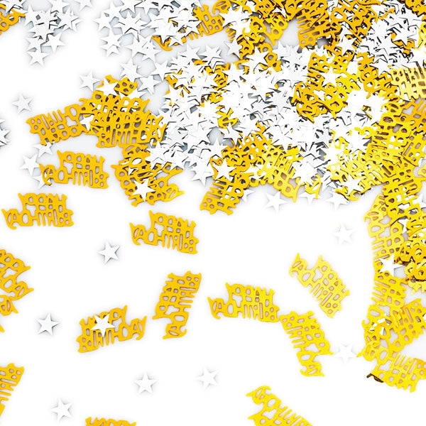 Table Confetti Happy Birthday ,Star Confetti Gold & Silver