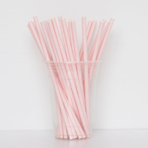 Pastel Pink Paper Straws