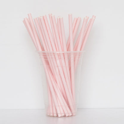 Pastel Pink Paper Straws