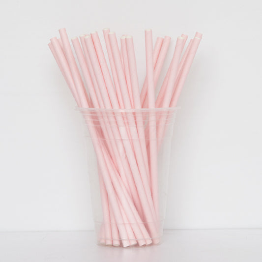 Pastel Pink Paper Straws