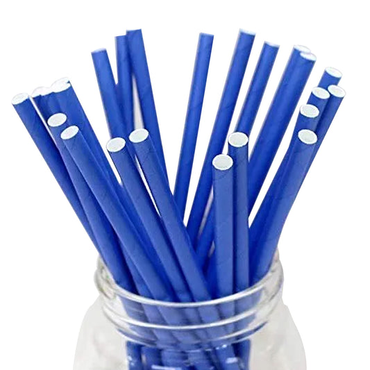 Metallic Dark Blue Paper Straws