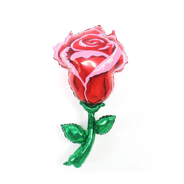 Red Rose Flower Shape Balloons