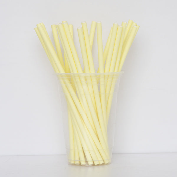 Pastel Yellow Paper Straw