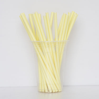 Pastel Yellow Paper Straw