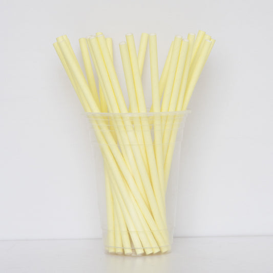 Pastel Yellow Paper Straw