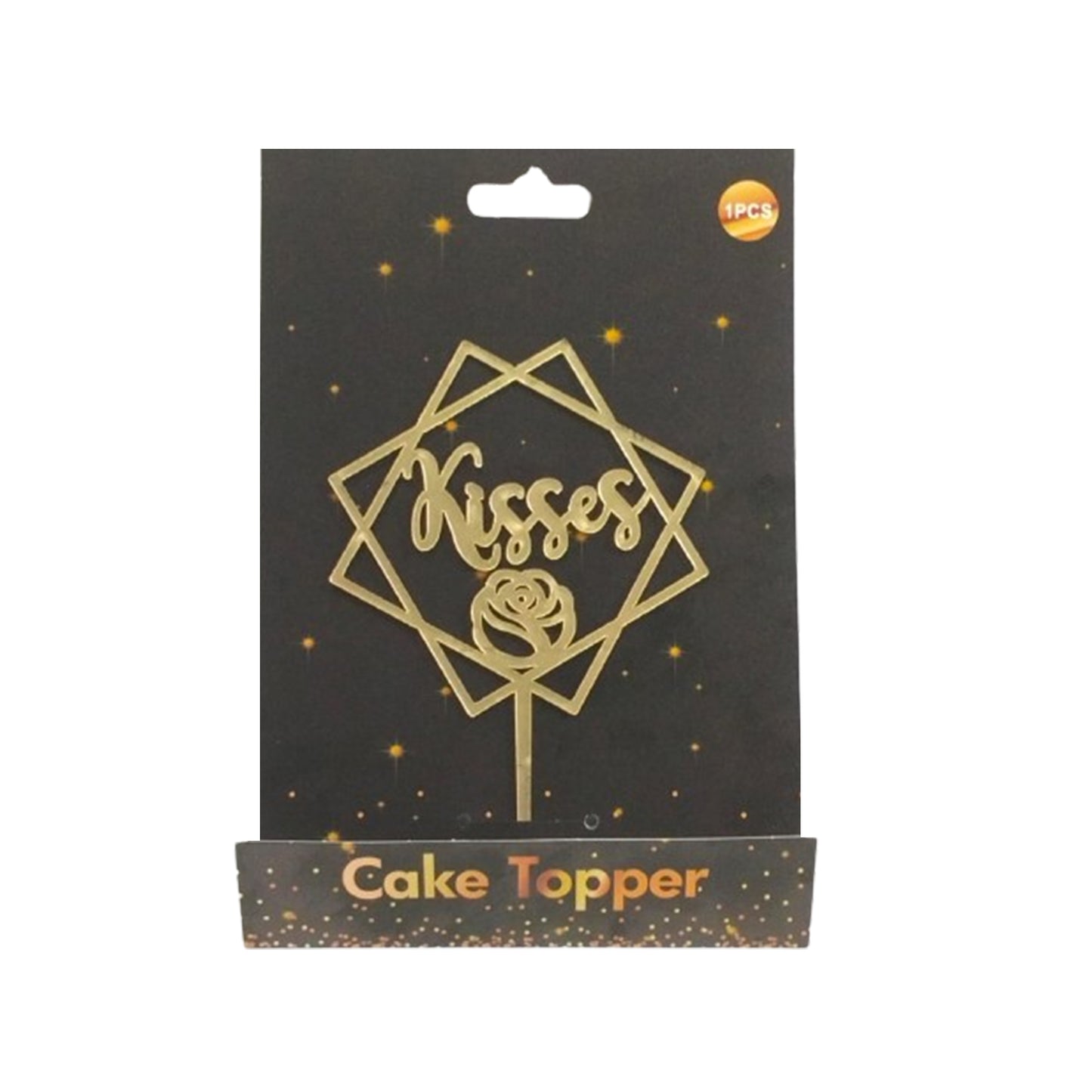 Kisses Cake Topper Gold