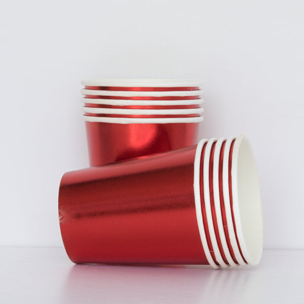 Metallic Red Paper Cups