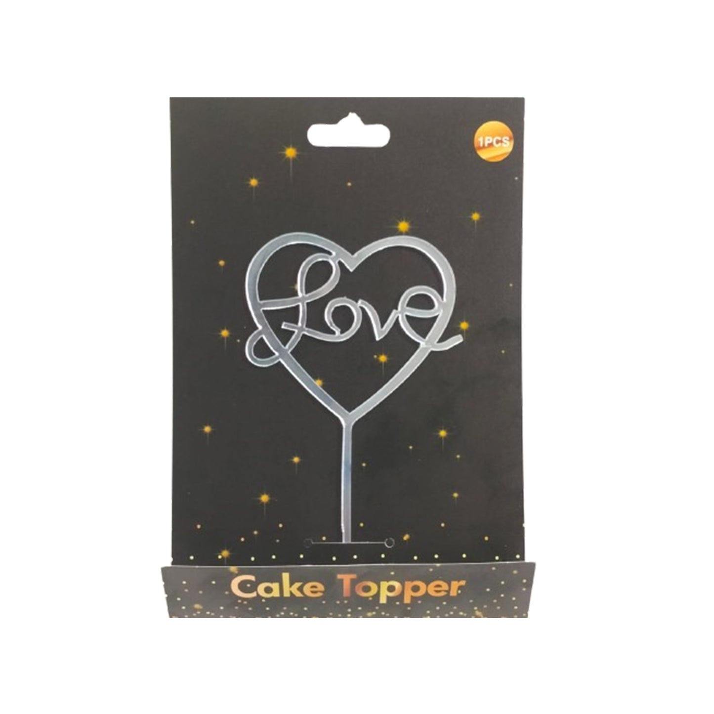 Love Cake Topper Silver