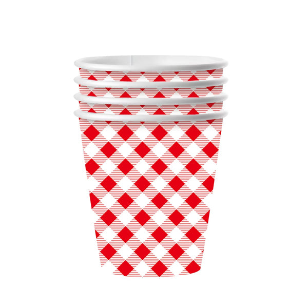 Red Checkered Party Theme Paper Cups