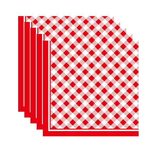 Red Checkered Party Theme Paper Napkins