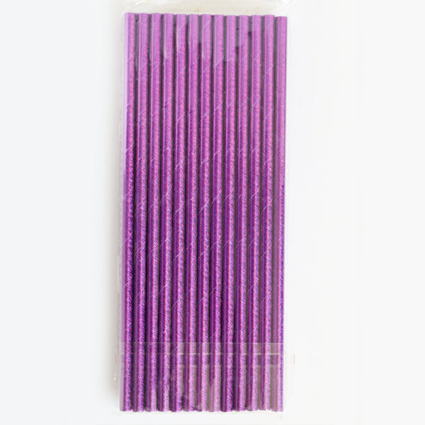 Metallic Purple Paper Straws