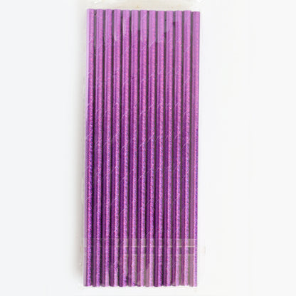 Metallic Purple Paper Straws