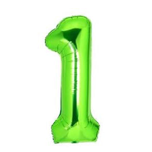 Foil Number Balloon Light Green 40"