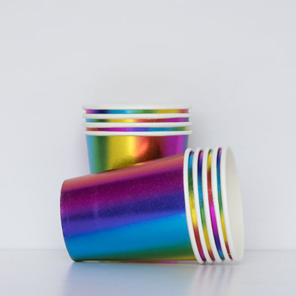 Metallic Rainbow Paper Cups