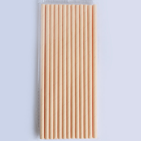 Pastel Peach Paper Straws