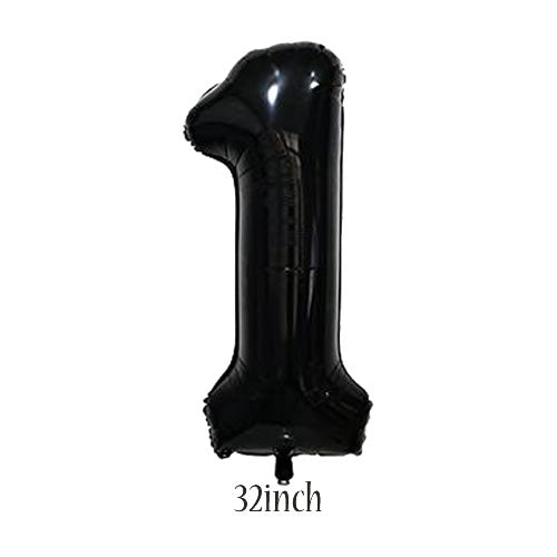 32 inch black number 1 foil balloon