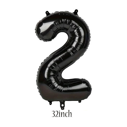 32 inch black number 2 foil balloon