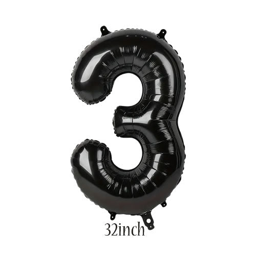 32 inch black number 3 foil balloon