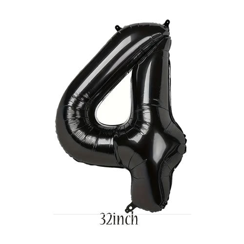 32 inch black number 4 foil balloon