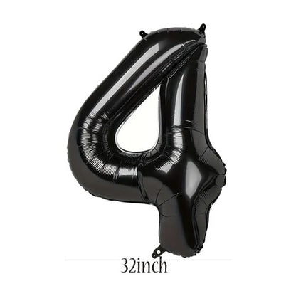32 inch black number 4 foil balloon
