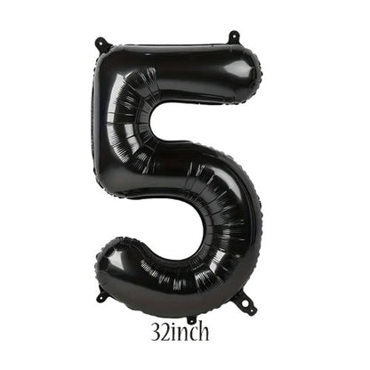 32 inch black number 5 foil balloon