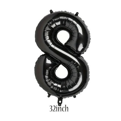32 inch black number 8 foil balloon