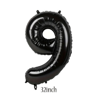 32 inch black number 9 foil balloon
