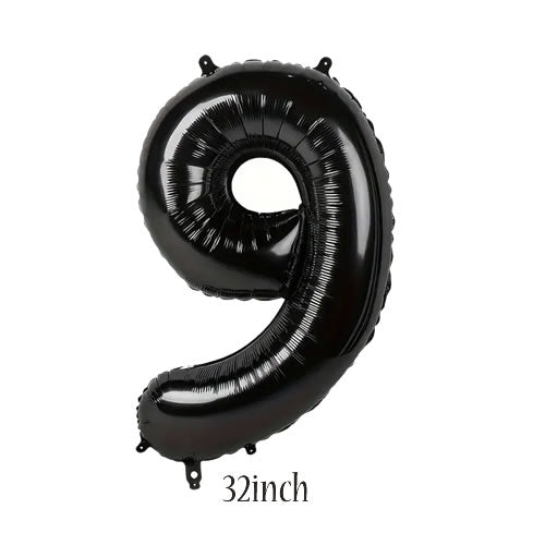 32 inch black number 9 foil balloon